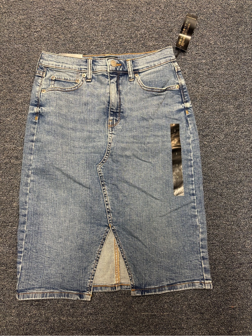 Banana Republic Skirt Womens 2 Light Wash Denim Pencil NEW